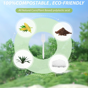Fourchettes compostables, couverts jetables sans plastique, couverts de fête robustes, écologiques, lourds - Product Image 5