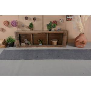 Tapis en Laine Vintage Style Classique Turc 220X1010 pieds à la Main Patchwork Rectangle Design pour la Maison Salon Gris Couleur Latex - Product Image 1