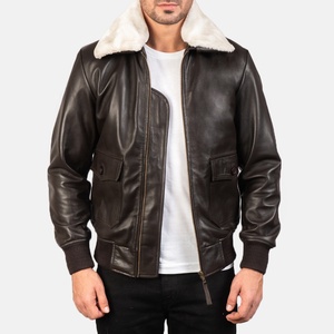 Blouson en cuir pour homme avec doublure en fourrure, blouson en cuir d'agneau personnalisé pour homme, blouson en cuir d'hiver pour homme - Product Image 1