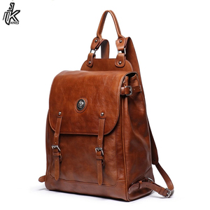 Mochila escolar de cuero de la mejor calidad al por mayor para hombres Cierre de cremallera unisex con USB y función antirrobo MOQ bajo - Product Image 2