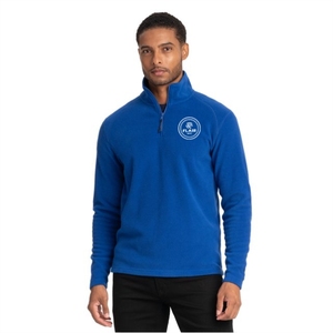 Veste polaire technique d'hiver pour homme avec logo personnalisé du fabricant, décontractée, fermeture éclair quart, coupe-vent, pull à col montant brodé - Product Image 3