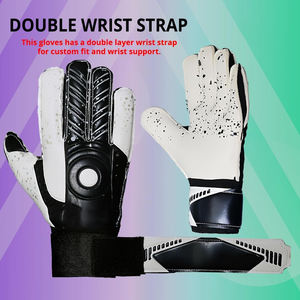 Gants de gardien de but de football en latex avec fermeture à lacets pour une utilisation en extérieur, protection complète des doigts, sangle de poignet réglable, entraînement OEM - Product Image 5
