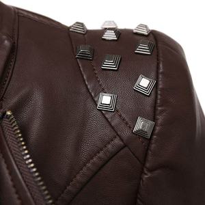 Chaqueta de cuero negro de manga larga para hombre con servicio OEM 2025, cierre de cremallera, venta al por mayor - Product Image 4