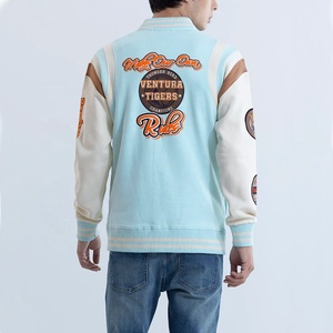 OEM Haute Qualité Chenille Broderie Hommes Collège Personnalisé Baseball Bomber Letterman Crop Applique Jersey Boxy Fit Hiver Stand - Product Image 6