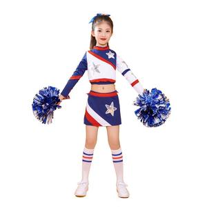 Uniforme de cheerleading pour filles imprimé sur mesure avec logo, ensemble junior pour jeunes, tissu extensible léger à séchage rapide, haut et jupe - Product Image 2