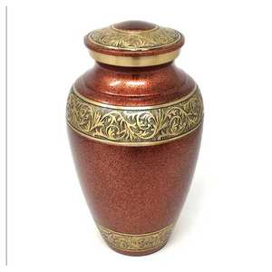 Urna de cremación de metal hecha a mano para cenizas, diseño personalizado, accesorios funerarios, exportador de India - Product Image 2