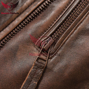 Chaqueta de Cuero Marrón Genuino para Hombre, Corte Ajustado, Estilo Motero, Vintage, de Piel Vacuna Envejecida, Abrigo Clásico Personalizado, Prenda Exterior de Moda para Invierno - Product Image 4