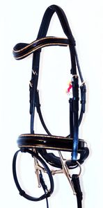 Bride hybride en cuir de cheval avec bride de muserolle française Bride anatomique en cuir de cheval - Product Image 6