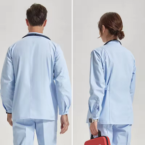 Long Sleeve <b>Scrub</b> <b>Top</b> Uniform with Button Closure Man and Woman's <b>Scrub</b> Sets - Product Image 4