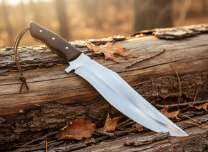 Cuchillo Bowie hecho a mano, hoja de acero inoxidable Tang completa con Funda de cuero, cuchillo de supervivencia para acampar al aire libre - Product Image 6