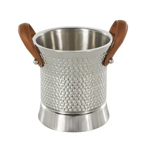 Seau à glace de luxe en acier inoxydable, articles de bar haut de gamme, seau à glace moderne et unique pour événements, seau à glace artistique et écologique Zahid Exports - Product Image 4