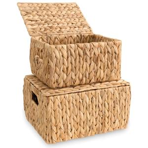 Juego de 2 Cestas de Jacinto para Almacenamiento, Caja de Almacenamiento Hecha a Mano, Ecológica, Natural, Decoración para el Hogar, Venta al por Mayor desde Vietnam - Product Image 3