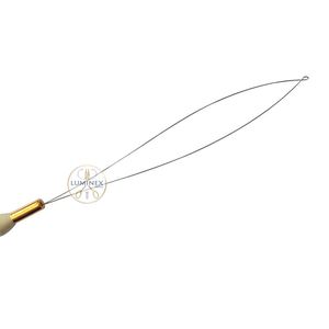 6 pinces à extensions de cheveux en acier inoxydable, aiguille à boucle, enfileur, crochet de tirage de fil, outil pour perles - Product Image 5