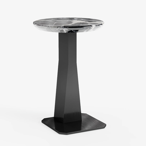 โต๊ะท้ายโลหะสีดำตกแต่งเฟอร์นิเจอร์ในบ้านโต๊ะโค้งมนด้านบนสำหรับตกแต่งห้องนั่งเล่นโต๊ะข้าง - Product Image 5