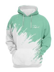 Sudadera con Capucha de Moda Masculina, Simple, Impresa en 3D, Impermeable, de Punto, con Empalme de Dos Colores, Informal para Calle, Otoño Invierno, Poliéster - Product Image 6