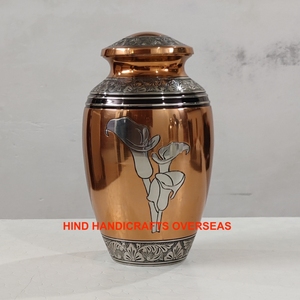 Urna de cremación de Metal para adultos, fabricante y distribuidor de urna de cremación funeraria con acabado dorado y blanco personalizado, nuevo diseño - Product Image 6