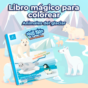 Libro de Colorear Mágico Portátil para Niños, con Forma de Dinosaurio, Animales Glaciares, Juego de Juguetes de Dibujo de Cartón, Certificado EN71 - Product Image 2