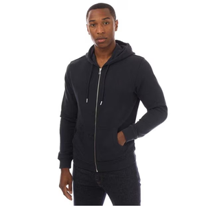 Sweat à capuche uni avec fermeture éclair adapté aux hommes pull à capuche unisexe avec coupe décontractée ample sweat à capuche tendance avec poches Streetwear - Product Image 2