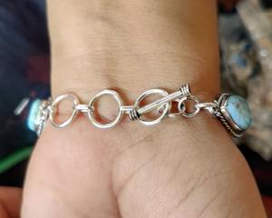 Trending 925 <b>Sterling</b> <b>Silver</b> Larimar Gemstone <b>Bracelet</b> Jewelry Handmade <b>Silver</b> Boho Style <b>Bracelet</b> Jewelry For <b>Women</b> Gift For - Product Image 4