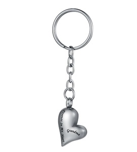 Colgante de urna de corazón de amor grabado de abuela, llavero de joyería de cremación de acero inoxidable, llavero de recuerdo conmemorativo de ceniza, tamaño personalizado - Product Image 2