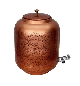 Almacenamiento de agua moderno tradicional de cobre puro pulido de alta calidad para dispensador para decoración de bodas en casa al por mayor Saniya - Product Image 1