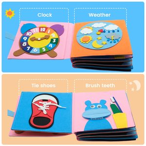 Livres d'activités en feutre Montessori personnalisables pour tout-petits, lavables, <span class=keywords><strong>3D</strong></span>, apprentissage sensoriel, histoire, FUAN, 0-24 mois - Product Image 4