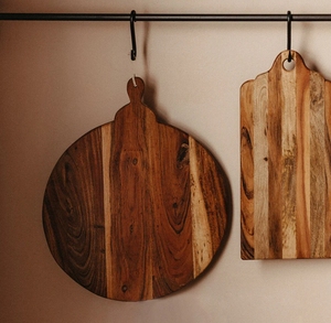 Acacia Round Chopping Board Wood Cutting Boards for Kitchen Chopping Board for Meat Vegetables Fruits heavy duty - Product Image 4