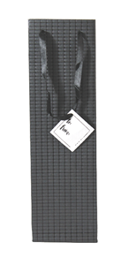 Bolsa de compras de tienda de lujo Papel de algodón hecho a mano con base negra metálica por todas partes Más tarde en bolsa impresa en relieve y lámina - Product Image 2