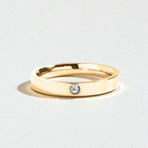 Anillo de Cuarzo Cristalino de 3 mm - Anillo Apilable de Plata de Ley 925 - Elegante Anillo Minimalista para Compromiso y Boda - Product Image 1
