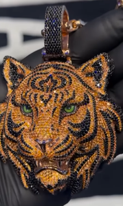 Nouveauté 925 Sterling Silver Plaqué Or VVS Moissanite Diamant Lion Visage Pendentif Personnalisé Hip Hop Bijoux Glacé Style - Product Image 3