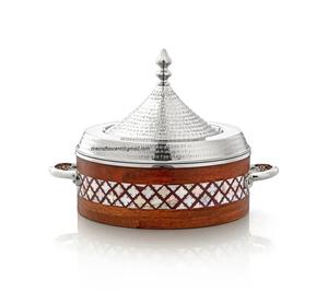 Lo último en Acacia, madera Natural y Metal, acabado dorado, cazuela de comida hecha a mano de alta calidad, calentador de comida de lujo para Hotel en casa - Product Image 4