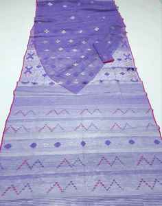 Qualité Exportation Exclusive Violet Deshi Dhakai Jamdani Sharee pour Femme JAMDANI TISSU ROUGE VERT Doré Bleu Ciel du Bangladesh - Product Image 5