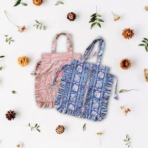 Sac Jhola léger pour femme, imprimé à la main, résistant à l'eau, avec fermeture éclair, pour usage quotidien estival, en nylon et cuir, lavable - Product Image 1