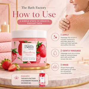 Exfoliating for Smooth and Radiant Skin for All Skin Types – The Bath Factory Strawberry Shea <b>Body</b> <b>Scrub</b> - Product Image 3