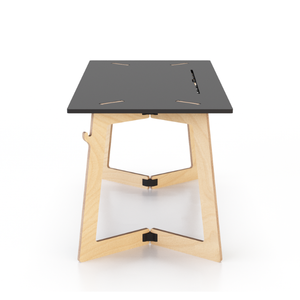 Scrivania da ufficio professionale di design italiano legno naturale moderno in compensato di betulla e mdf colorato valchromat per ufficio - Product Image 3