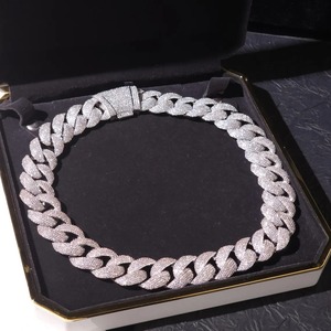 Collier chaîne cubaine en argent 925 glacé tendance le plus vendu, unisexe, accessoires de fête, cadeau, meilleur prix - Product Image 4