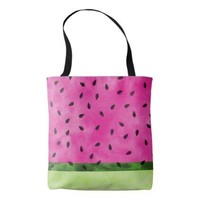 Sac à bandoulière en toile de pastèque fraîche de dame à la mode élégante sac d'été décontracté en toile de coton imprimé fourre-tout juteux sur le thème des fruits