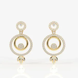 ต่างหูทองคำ 9k ของออเรลล์ประดับด้วยเพชรโมอิสซาไนต์ - Product Image 1