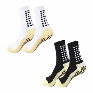 Chaussettes de football Grip pour hommes de la meilleure qualité Chaussettes athlétiques antidérapantes Chaussettes de basket-ball de football antidérapantes avec coussinets antidérapants