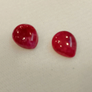 Tự Nhiên Của <span class=keywords><strong>Ruby</strong></span> Cabochon Phù Hợp Với Cặp Trong Hình Dạng Quả Lê Sâu Màu Đỏ Mịn Đánh Bóng Đá Quý Cho Bông Tai - Product Image 3