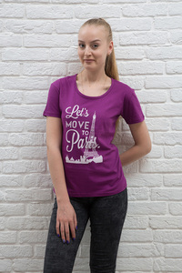 เสื้อยืดผู้หญิง แขนสั้น ผ้าฝ้าย 100% ทรงปกติ น้ำหนัก 160 กรัม ใส่ได้ทั้งฤดูร้อนและฤดูหนาว มีไซส์ XL ยี่ห้อ IMRON จากอุซเบกิสถาน - Product Image 3