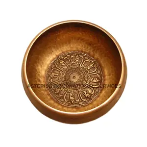 불교 조각 인물 티베트 노래 그릇-네팔에서 만든 명상 소리 그릇-그림 플레이트 티베트 노래 그릇 세트