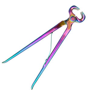 12'' Farrier Hoof Nippers Rainbow Plasma Coated Pre Loaded Spring <b>Horseshoeing</b> Trimmer Farrier Trimmers Tools Dropped Forged - Product Image 2