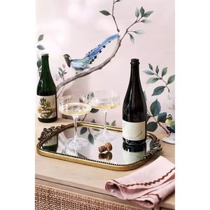 Bandeja decorativa moderna de metal y espejo antiguo con acabado chapado en oro Diseño elegante de forma redonda para servir en el Hotel - Product Image 5