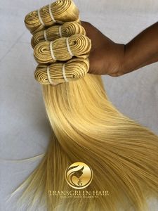 Extensiones humanas vírgenes de templo indio 100% de calidad superior, paquetes rectos rubios de 16 pulgadas, proveedor indio suave de un solo donante 11A - Product Image 2