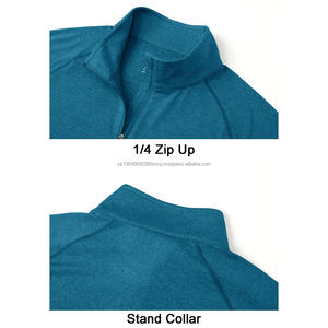 Sudaderas con capucha personalizadas de fábrica, servicio OEM, sudaderas con cremallera de cuello simulado para hombres, algodón de alta calidad, mezcla de algodón con media cremallera - Product Image 4