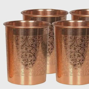 Drinking water copper glass Ayurvedic copper glass <b>set</b> Health copper water tumbler Indian copper tumbler - Product Image 1