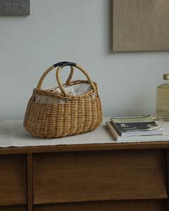 Panier en rotin fait main en gros avec poignées, panier de rangement en osier naturel, écologique pour le rangement et la décoration à la maison - Product Image 2