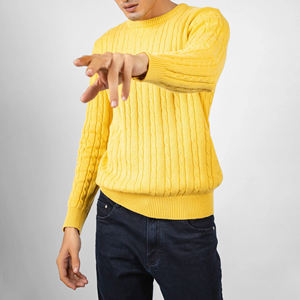 Vente en gros personnalisé grande taille pulls respirants pour hommes automne hiver décontracté tricot de coton avec décoration de logo - Product Image 5