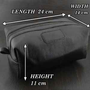 OEM Luxury Unisex <b>Leather</b> Makeup Pouch Custom <b>Leather</b> Zipper Large Capacity <b>Toiletry</b> <b>Bag</b> Organizer Travel Featuring Custom Logo - Product Image 5